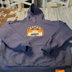 Traeger Grill Animal Stack Pullover Hoodie Navy Blue